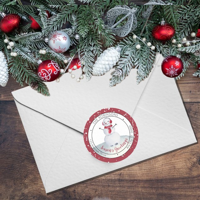 Adesivo Fofo acenando Snowman Season é uma família de saud (Criador carregado)