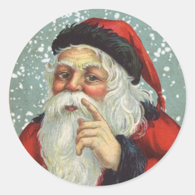 Adesivo Fofo de Natal - Vintage Santa Claus (Frente)