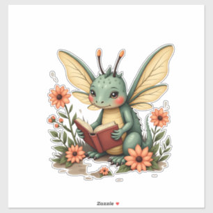 Adesivo Fofo Floral Cottagecore Libélula Estética Gráfica