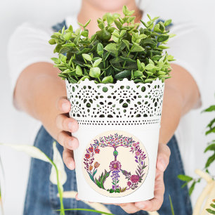 Adesivo Fofo Floral de Paz Colorida Boho Hippie Inteiro