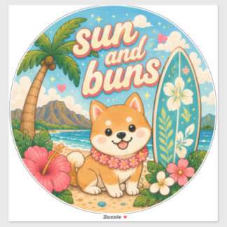 Adesivo fofo kawaii havaí