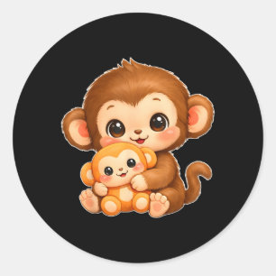 Adesivo Fofo Kawaii Macaco Soco Bebê Gráfico Grande Amor
