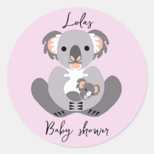 Adesivo Fofo KOALA - Chá de fraldas - Animal - Personaliza