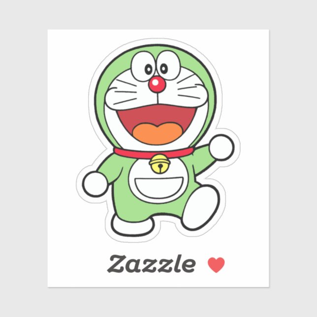 Adesivo Fofo Mini Doraemon Verde Anime (Folha)