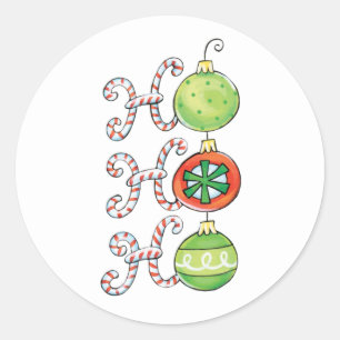 Adesivo Fofo Natal Ho Ho Ho, Doces Canas Enfeites