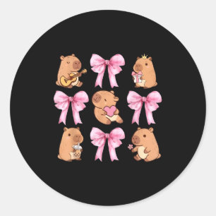 Adesivo Fofo Nk Coquette Laço Kawaii Amante de Capivara 