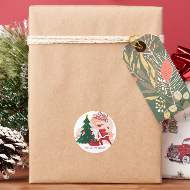 Adesivo fofo santa claus feliz monograma de natal (Feriado)