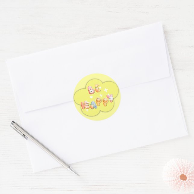 Adesivo Fofo | Seja Feliz (Envelope)