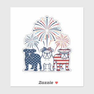 Adesivo Fogo de Artifício Patriótico Bulldog Design Vetori