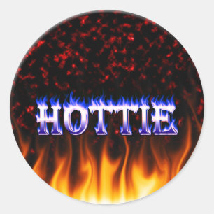 Adesivo Fogo de Hottie e mármore do vermelho das chamas