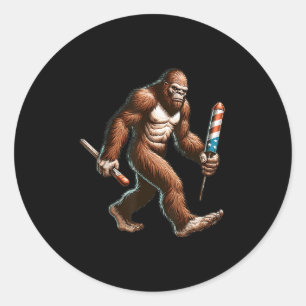 Adesivo Fogo De Pé Grande 4 De Julho Homens Sasquatch Amer