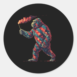 Adesivo Fogo De Pé Grande 4 De Julho Homens Sasquatch Amer