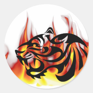 Adesivo Fogo do tigre