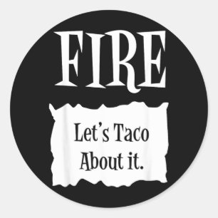 Adesivo FOGO - Fantasia de Taco de Halloween do Pacote Que