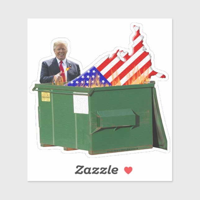 Adesivo Fogo Trumpster (textura de pintura a óleo) (Folha)