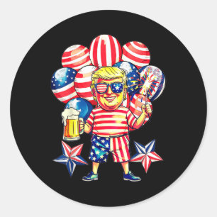 Adesivo Fogos de Artifício Divertidos Trump Patriótico Ame