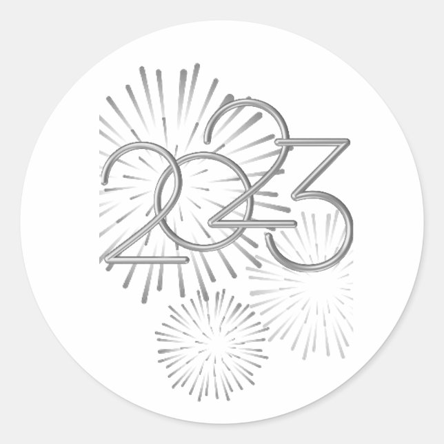 Adesivo Fogos De Artifício do Dia dos Novos Anos 2023 (Frente)