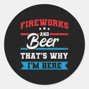 Adesivo Fogos de artifício e cerveja É por isso que estou 