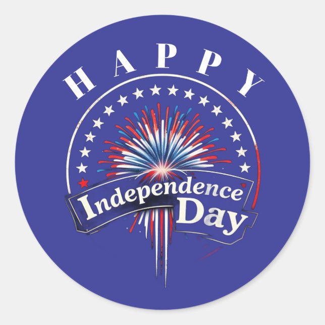 Adesivo Fogos de artifício e estrelas do "Dia da Independê (Frente)