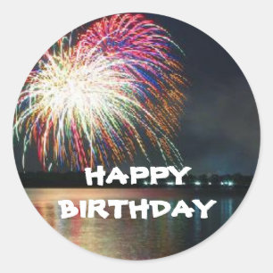 Adesivo Fogos de artifício FELIZES DE ANIVERSÁRIO na Cel