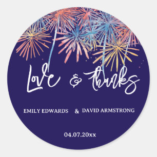 Adesivo Fogos de Artifício Patrióticos Elegantes Casamen
