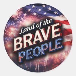 Adesivo Fogos de artifício "Terra das Pessoas Corajosas" e