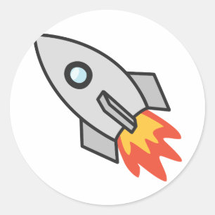 Adesivo Foguete flamejante