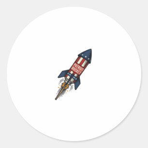 Adesivo Foguete Patriota 4 de Julho Design de Fogos de Art