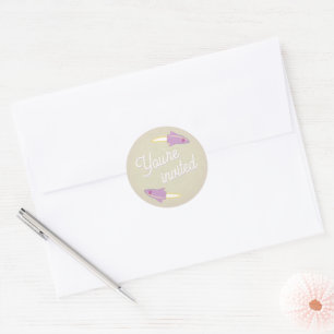 Adesivo Foguetes roxos e vedação de envelopes de lua