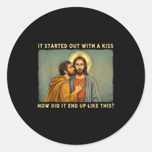 Adesivo Foi apenas um beijo jesus & judas meme engraçado