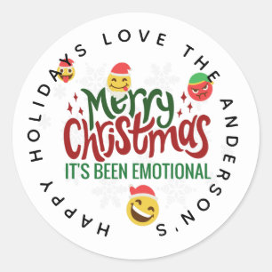 Adesivo Foi Emocional Feliz Natal Engraçado Tag Emoji