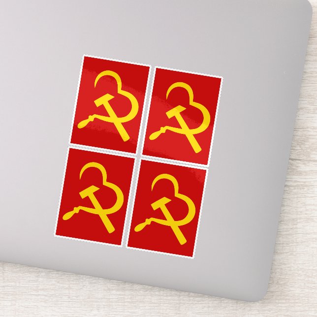 Adesivo Foice e Martelo, Coração, Amor, Comunismo (Detalhe)