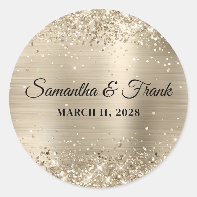Adesivo Foil de Champagne Brilhante Casamento (Frente)