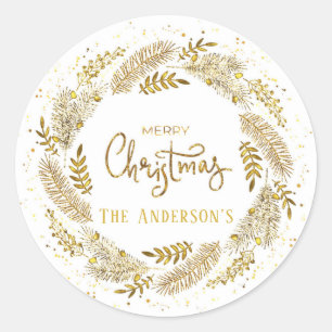 Adesivo Foil Digital Gold Merry Natal Personalizado