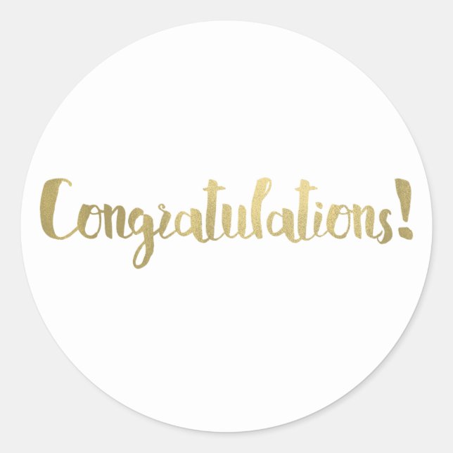 Adesivo Foil Dourado Parabéns Roteiro Moderno Obrigado (Frente)