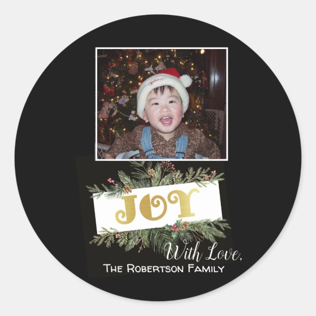 Adesivo Foil Gold JOY Modern Holiday FOTO (Frente)