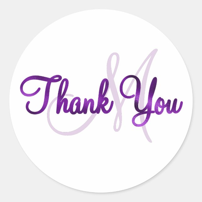 Adesivo Foil Puro Faux Obrigado Monograma (Frente)