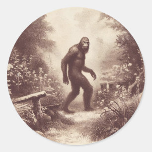 Adesivo Folclore da Ilustração Vintage Bigfoot