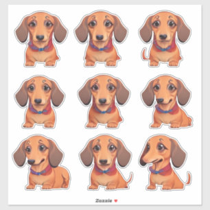 Adesivo Folha adesiva Brown Dachshund Puppy Kawaii