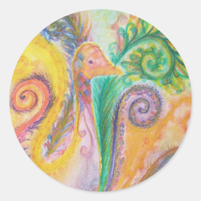 Adesivo Folha adesiva com Design de pássaro giratório colo (Frente)