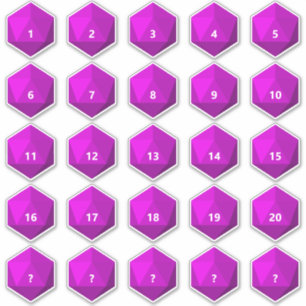 Adesivo Folha de 25 Texto Personalizado D20 Die Modelo ma