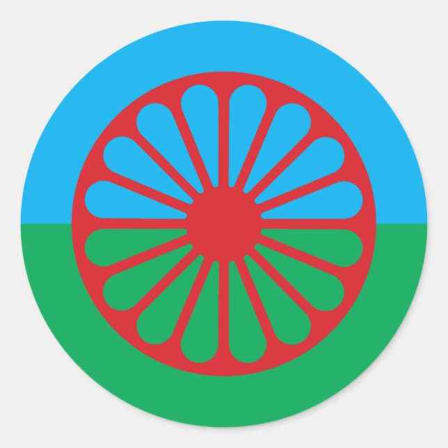 Adesivo Folha de 3" Romani Flag 6 (Frente)