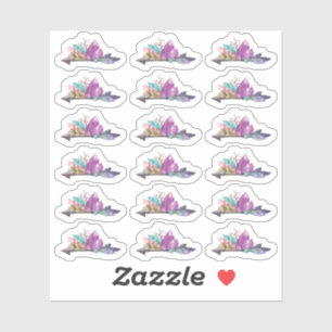 Adesivo Folha de Aguarela Cristais Rústicos Boêmios & Flec