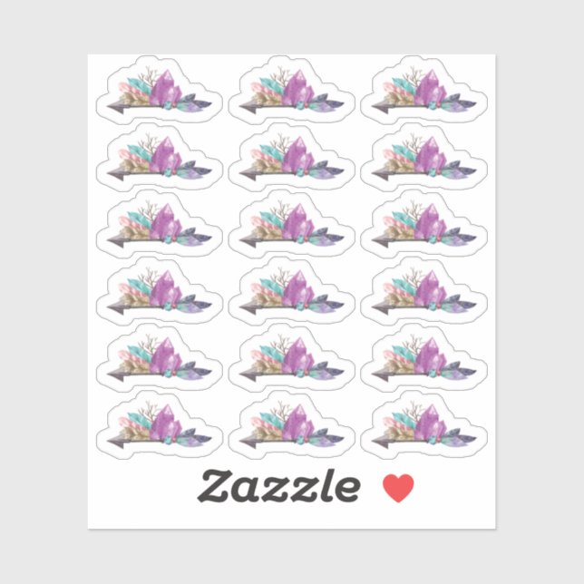 Adesivo Folha de Aguarela de Cristais Rústicos Boêmios & F (Folha)