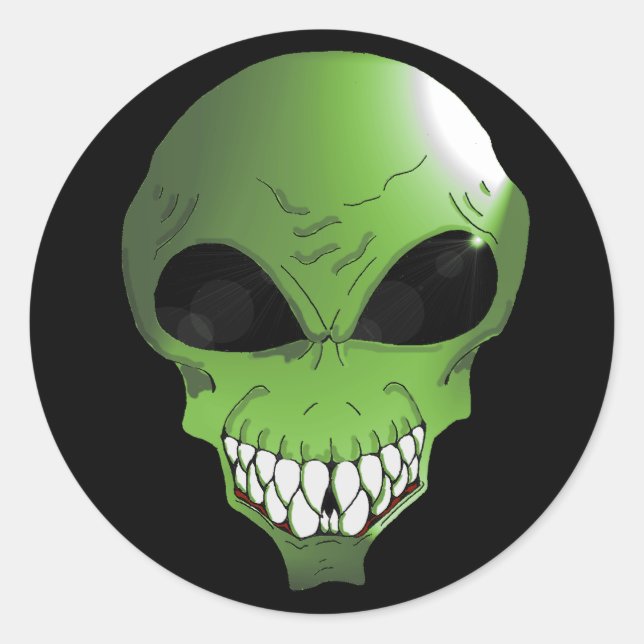 Adesivo Folha de Alienígena verde (Frente)