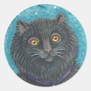 ADESIVO FOLHA DE ALOJAMENTO PRETO DE GATOS PRETOS