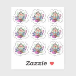 Adesivo Folha de Aquarela Floral Rústica de Chalé Chic