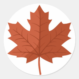 Adesivo Folha de árvores marrom canadense