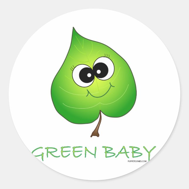 Adesivo Folha de Bebê Verde (Frente)