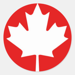 Adesivo Folha de bordo branca no fundo vermelho